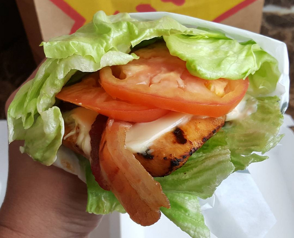 Low Carb Fast Food : Grilled Chicken Club from Hardee's with Lettuce Wrap